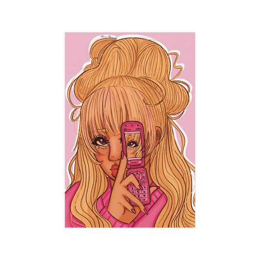 Vertical Matte Poster - Pink 90’s Girl