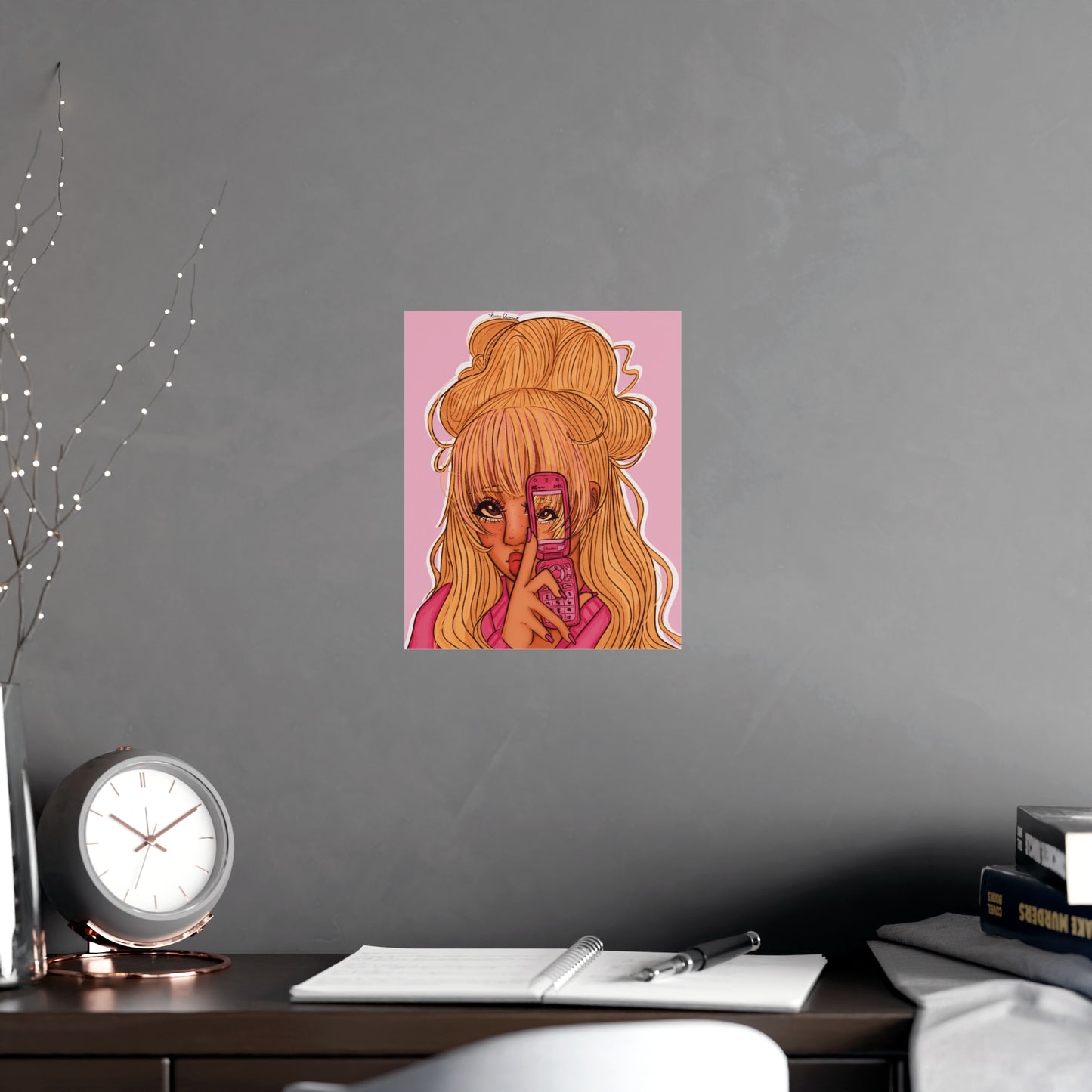 Vertical Matte Poster - Pink 90’s Girl