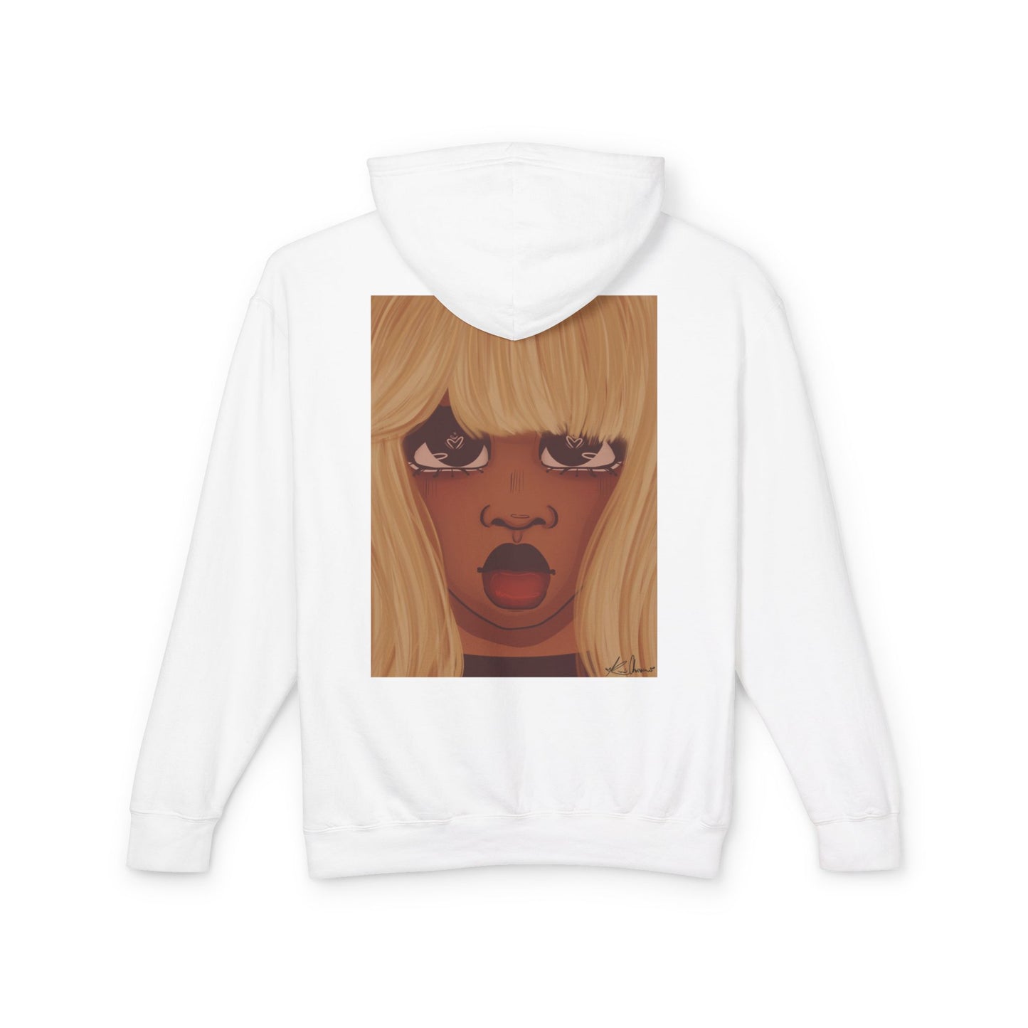 Unisex Lightweight Hooded Sweatshirt (Heart Eyes)