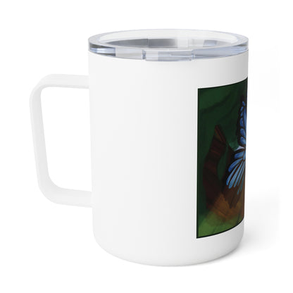 Insulated Coffee Mug, 10oz - Blue Butterfly