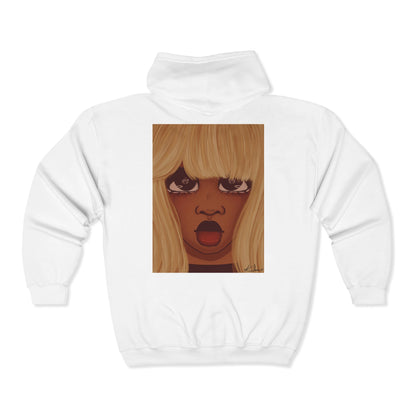 Unisex Zip Up Sweatshirt - Heart Eyes