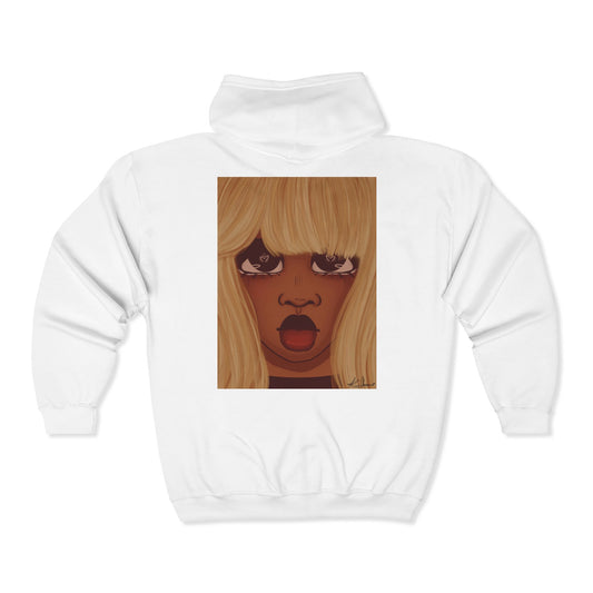 Unisex Zip Up Sweatshirt - Heart Eyes