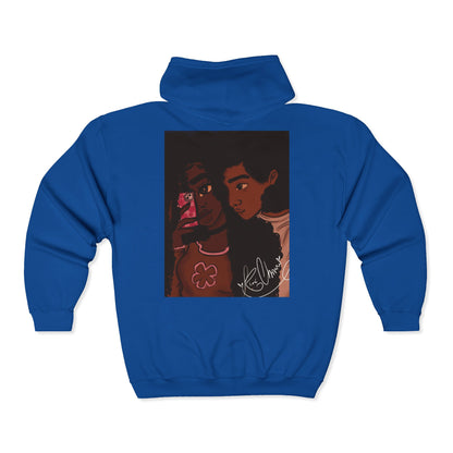 Unisex Zip Up Sweatshirt - Black Love