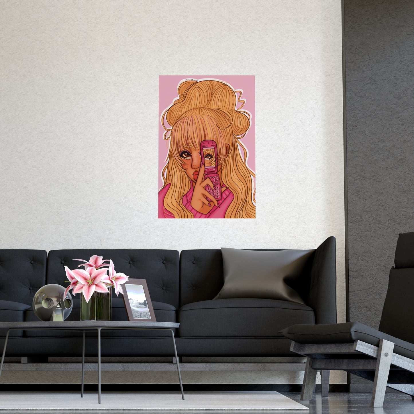 Vertical Matte Poster - Pink 90’s Girl