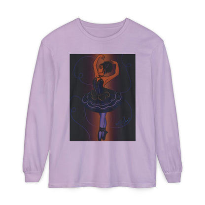 Unisex Garment-dyed Long Sleeve T-Shirt (Ballerina)