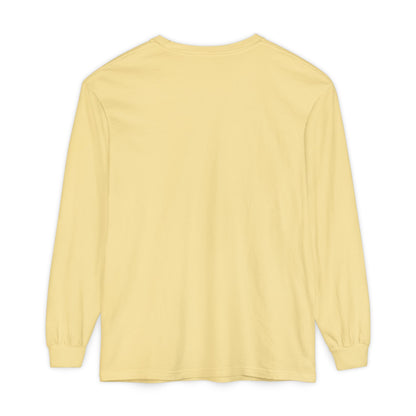 Unisex Garment-dyed Long Sleeve T-Shirt (Pink 90’s Girl)