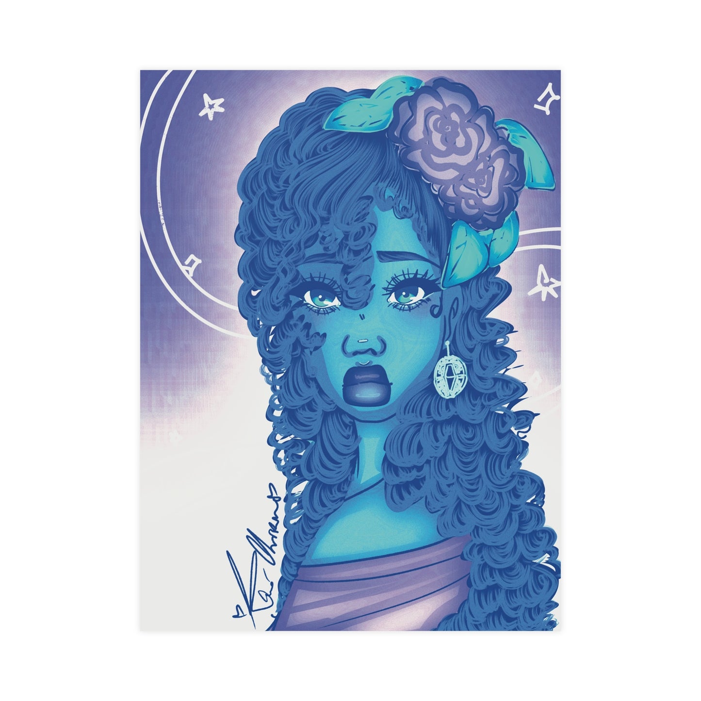 Vertical Matte Poster - Blue Rose