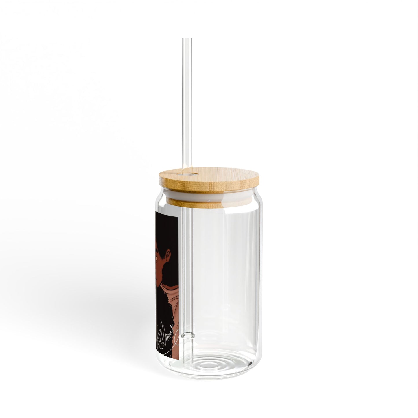 Sipper Glass, 16oz - Black Love