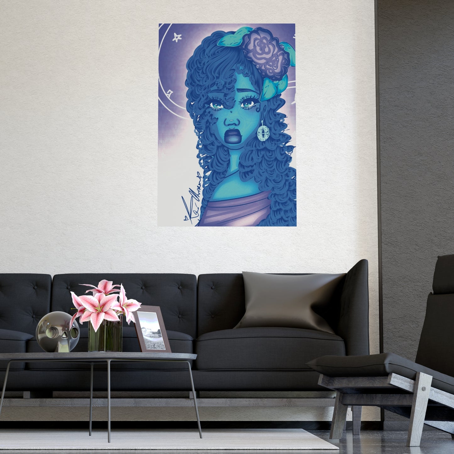 Vertical Matte Poster - Blue Rose