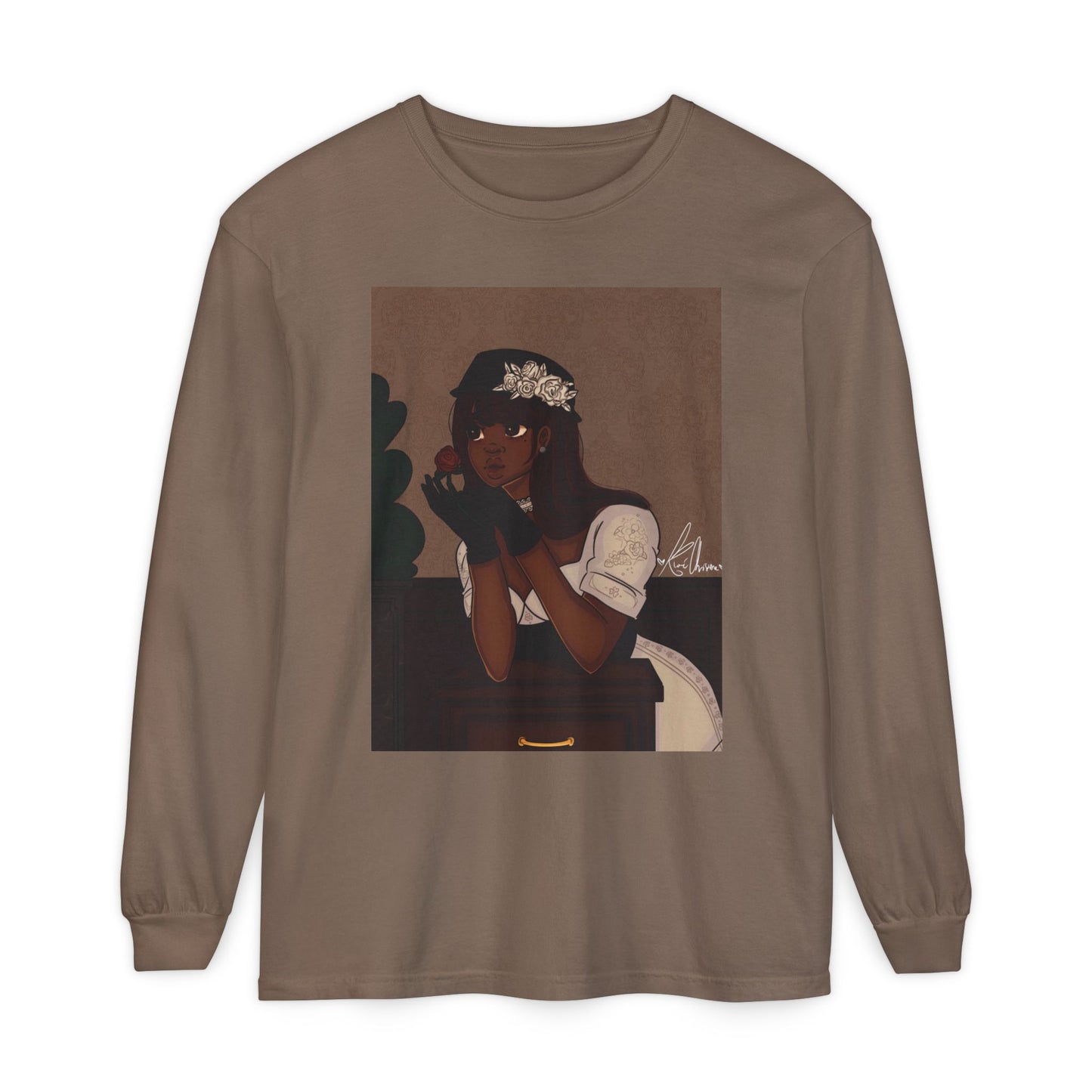 Unisex Garment-dyed Long Sleeve T-Shirt (My Humble Abode)