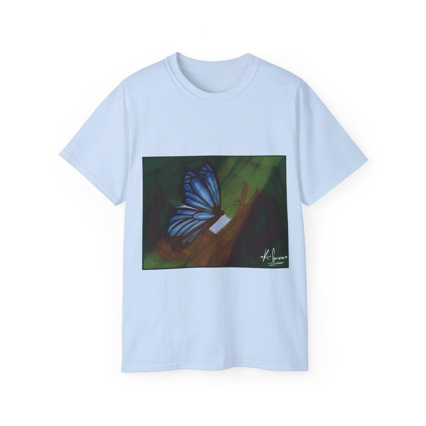 Unisex Ultra Cotton Tee (Blue Butterfly)