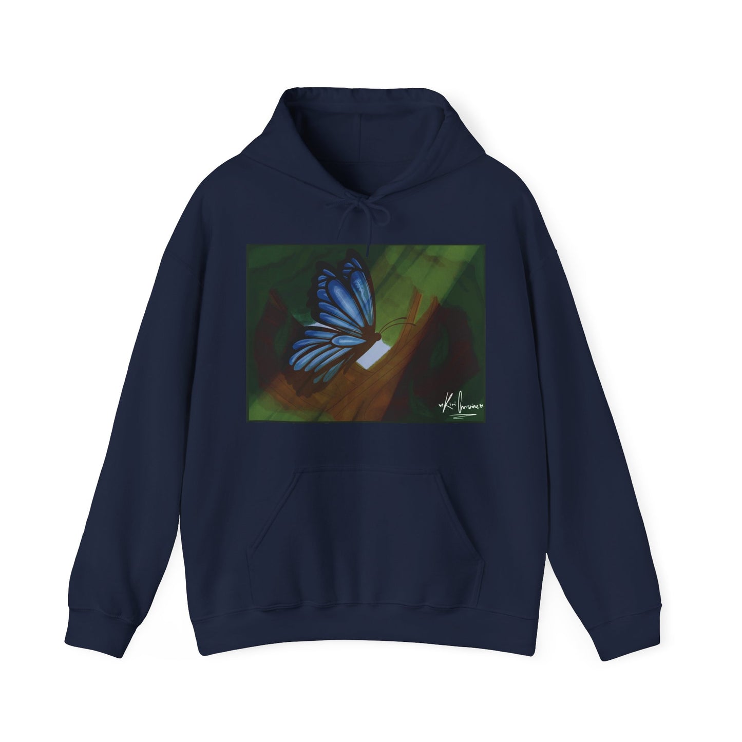 Unisex Heavy Blend™ Hooded Sweatshirt (Blue Butterfly V2)