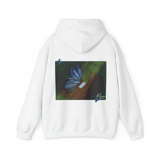 Unisex Heavy Blend™ Hooded Sweatshirt (Blue Butterfly)