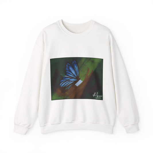 Unisex Heavy Blend™ Crewneck Sweatshirt (Blue Butterfly)