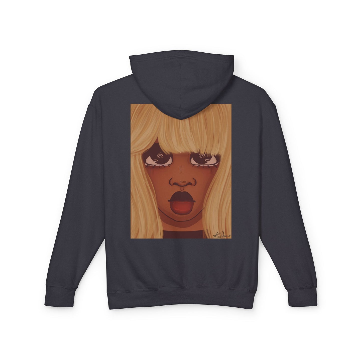 Unisex Lightweight Hooded Sweatshirt (Heart Eyes)