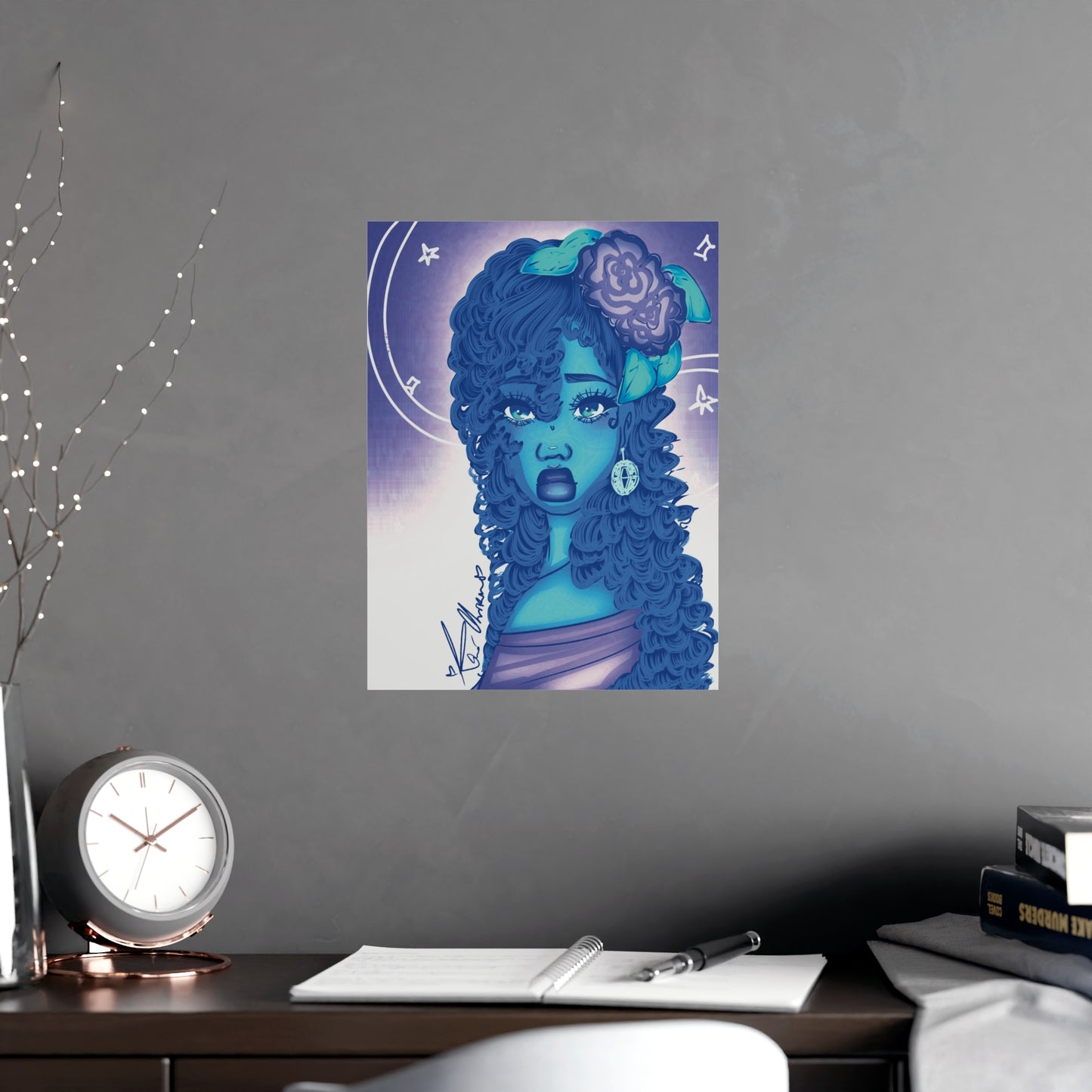 Vertical Matte Poster - Blue Rose