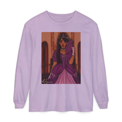 Unisex Garment-dyed Long Sleeve T-Shirt (Princess)