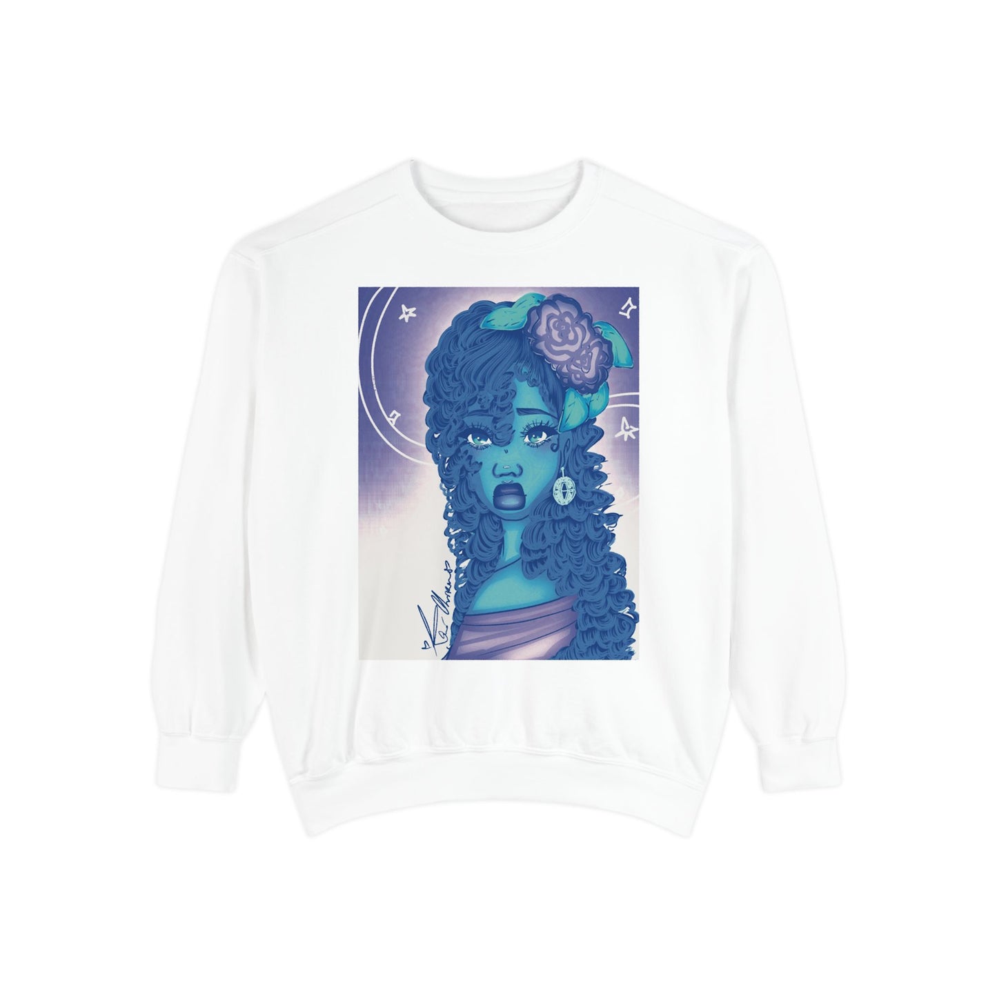 Unisex Garment-Dyed Sweatshirt (Blue Rose)