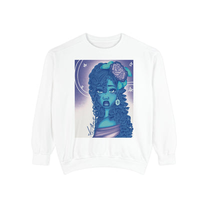 Unisex Garment-Dyed Sweatshirt (Blue Rose)