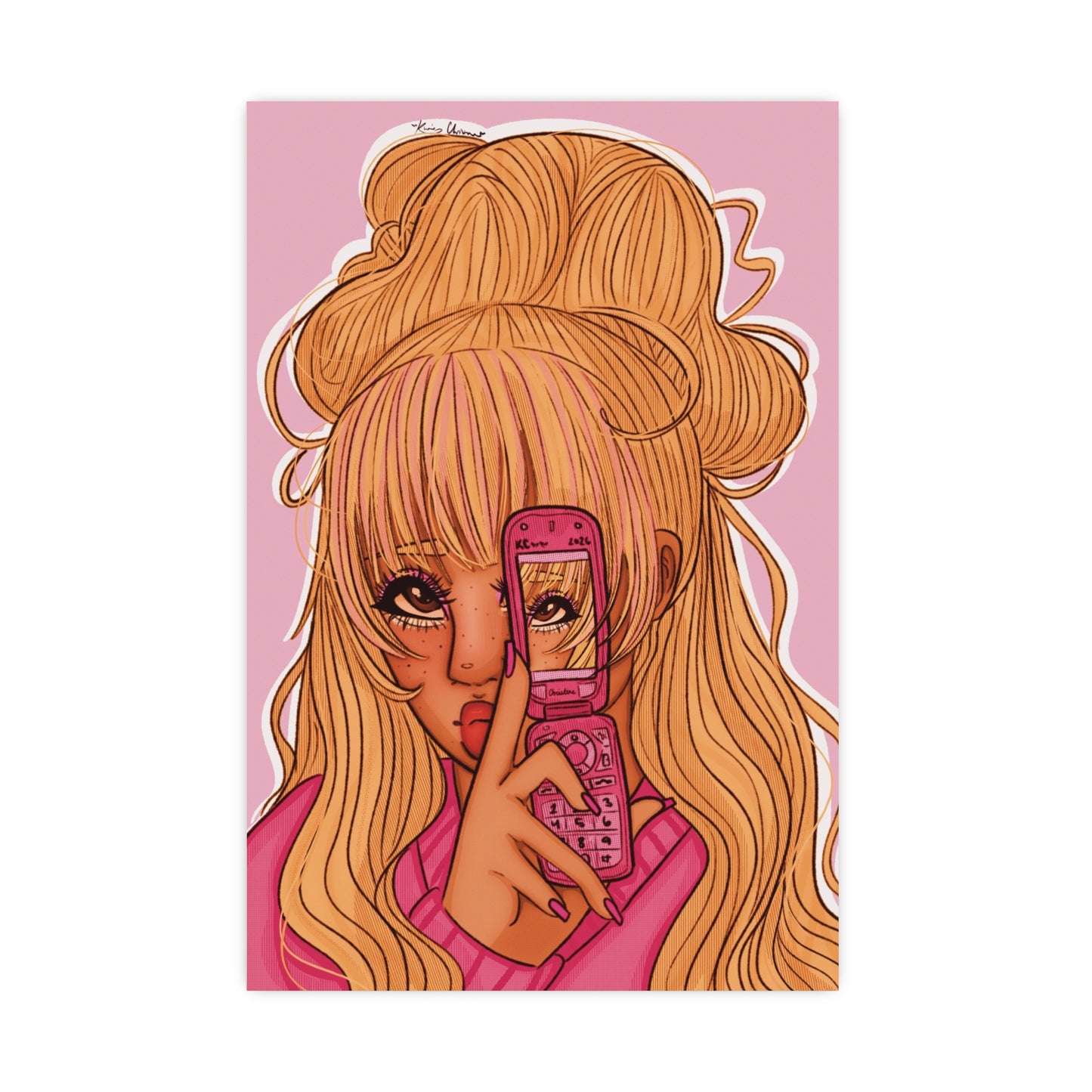 Vertical Matte Poster - Pink 90’s Girl