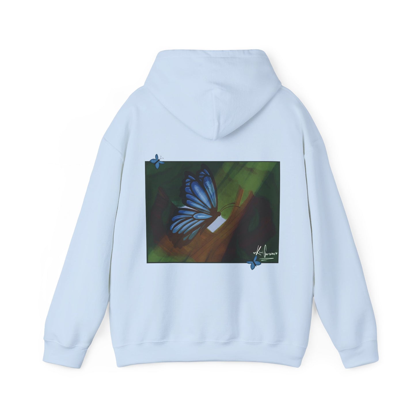 Unisex Heavy Blend™ Hooded Sweatshirt (Blue Butterfly)