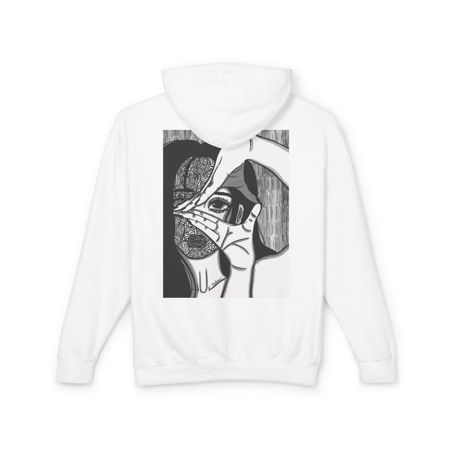 Unisex Lightweight Hooded Sweatshirt (Illusions)
