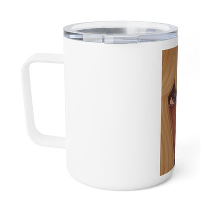 Insulated Coffee Mug, 10oz - Heart Eyes