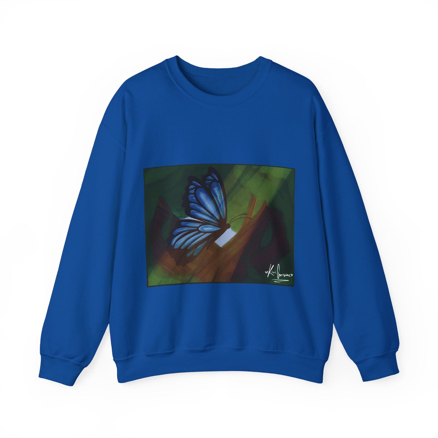 Unisex Heavy Blend™ Crewneck Sweatshirt (Blue Butterfly)