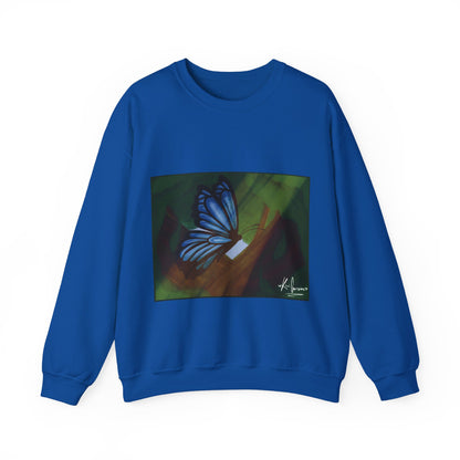 Unisex Heavy Blend™ Crewneck Sweatshirt (Blue Butterfly)