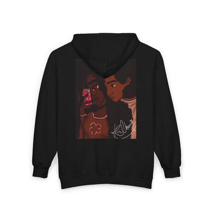 Unisex Zip Up Sweatshirt - Black Love