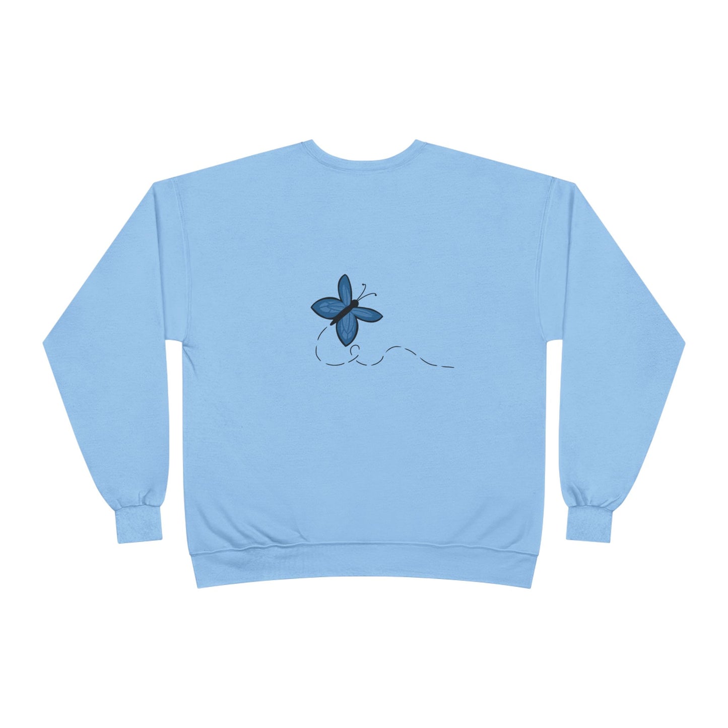 Unisex EcoSmart® Crewneck Sweatshirt (Blue Butterfly)