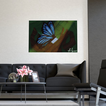 Horizontal Matte Poster - Blue Butterfly
