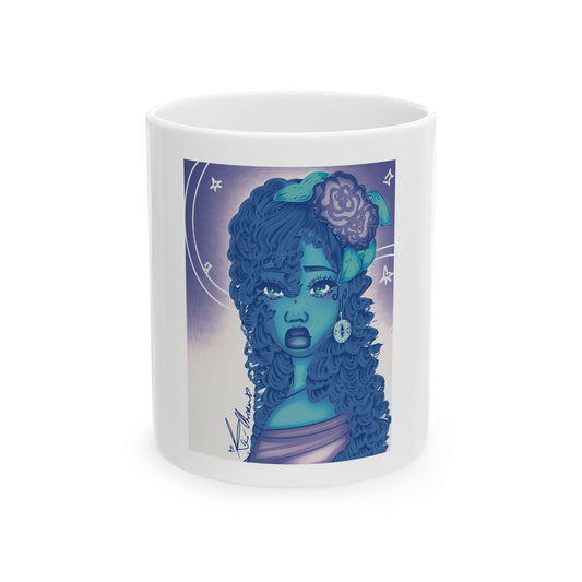 Ceramic Mug, (11oz, 15oz) - Blue Rose