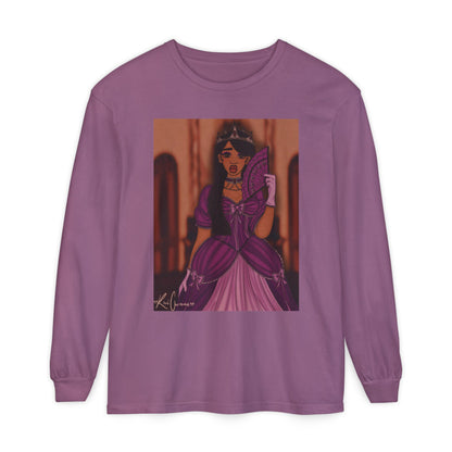 Unisex Garment-dyed Long Sleeve T-Shirt (Princess)