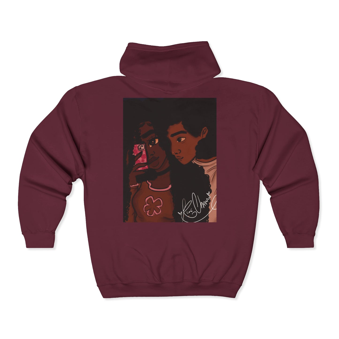 Unisex Zip Up Sweatshirt - Black Love