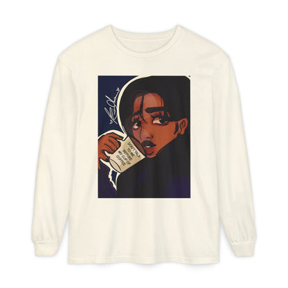 Unisex Garment-dyed Long Sleeve T-Shirt (Coffee)