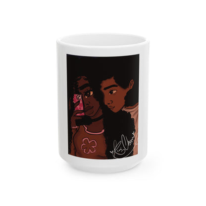 Ceramic Mug, (11oz, 15oz) - Black Love