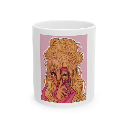 Ceramic Mug, (11oz, 15oz) - Pink 90’s Girl