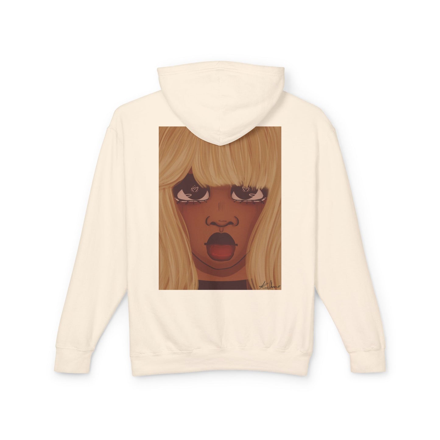 Unisex Lightweight Hooded Sweatshirt (Heart Eyes)