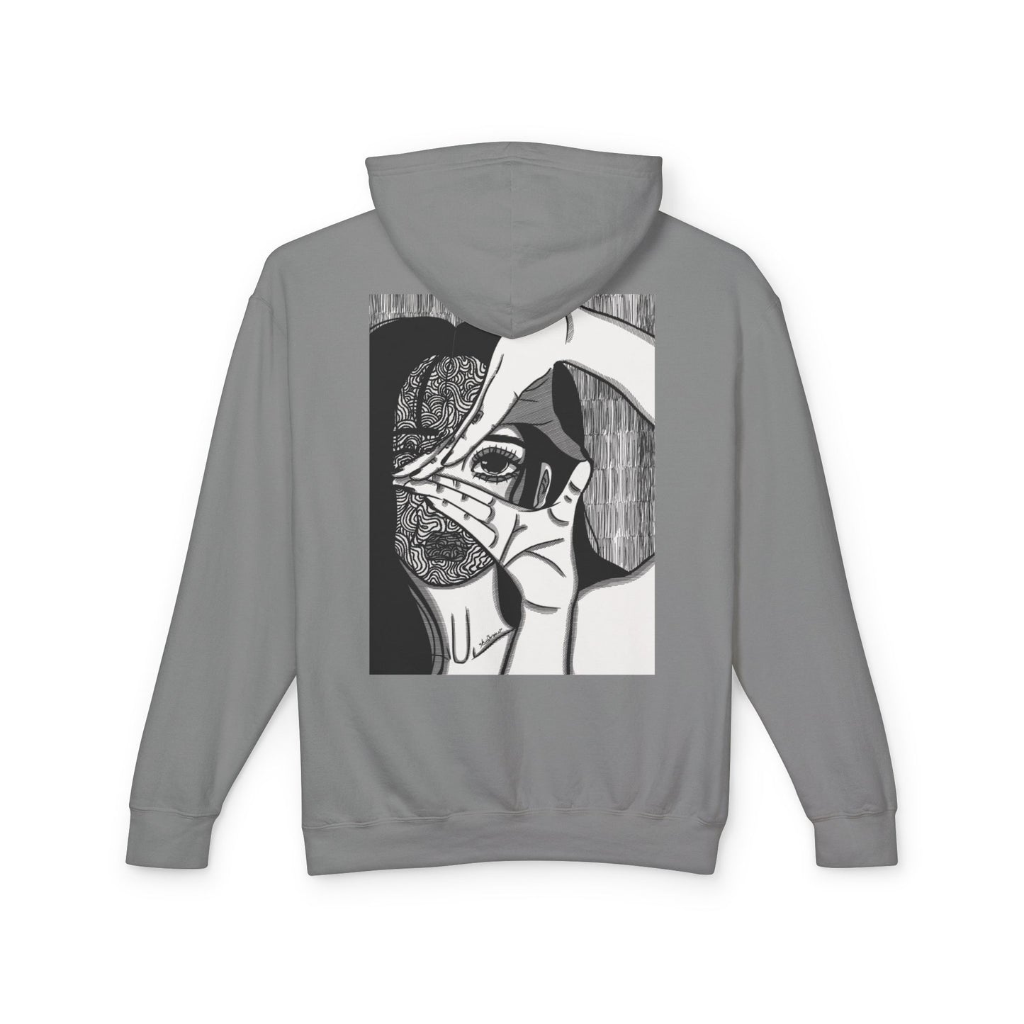Unisex Lightweight Hooded Sweatshirt (Illusions)
