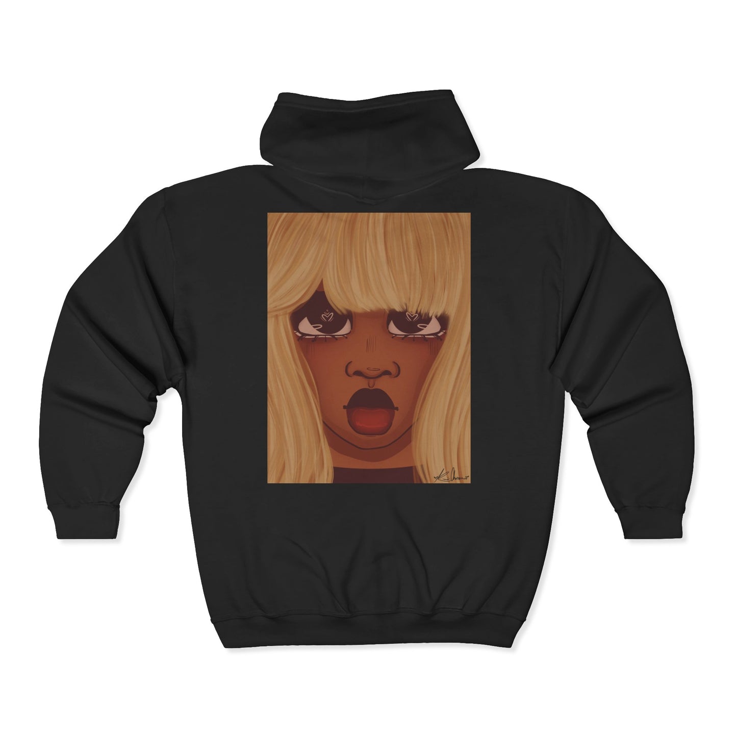 Unisex Heavy Blend™ Full Zip Hooded Sweatshirt (Heart Eyes)