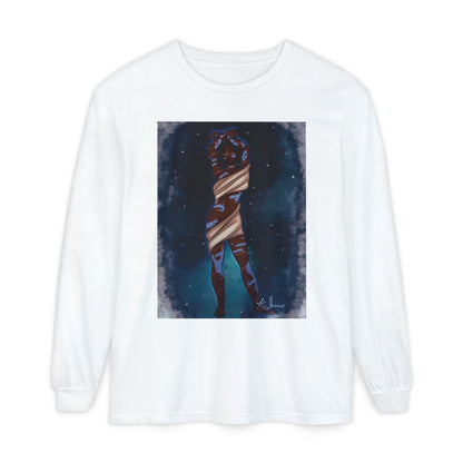 Unisex Garment-dyed Long Sleeve T-Shirt (Space)