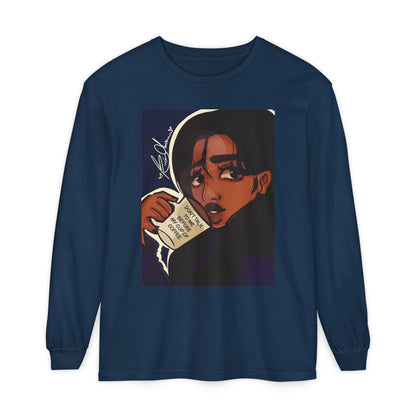 Unisex Garment-dyed Long Sleeve T-Shirt (Coffee)