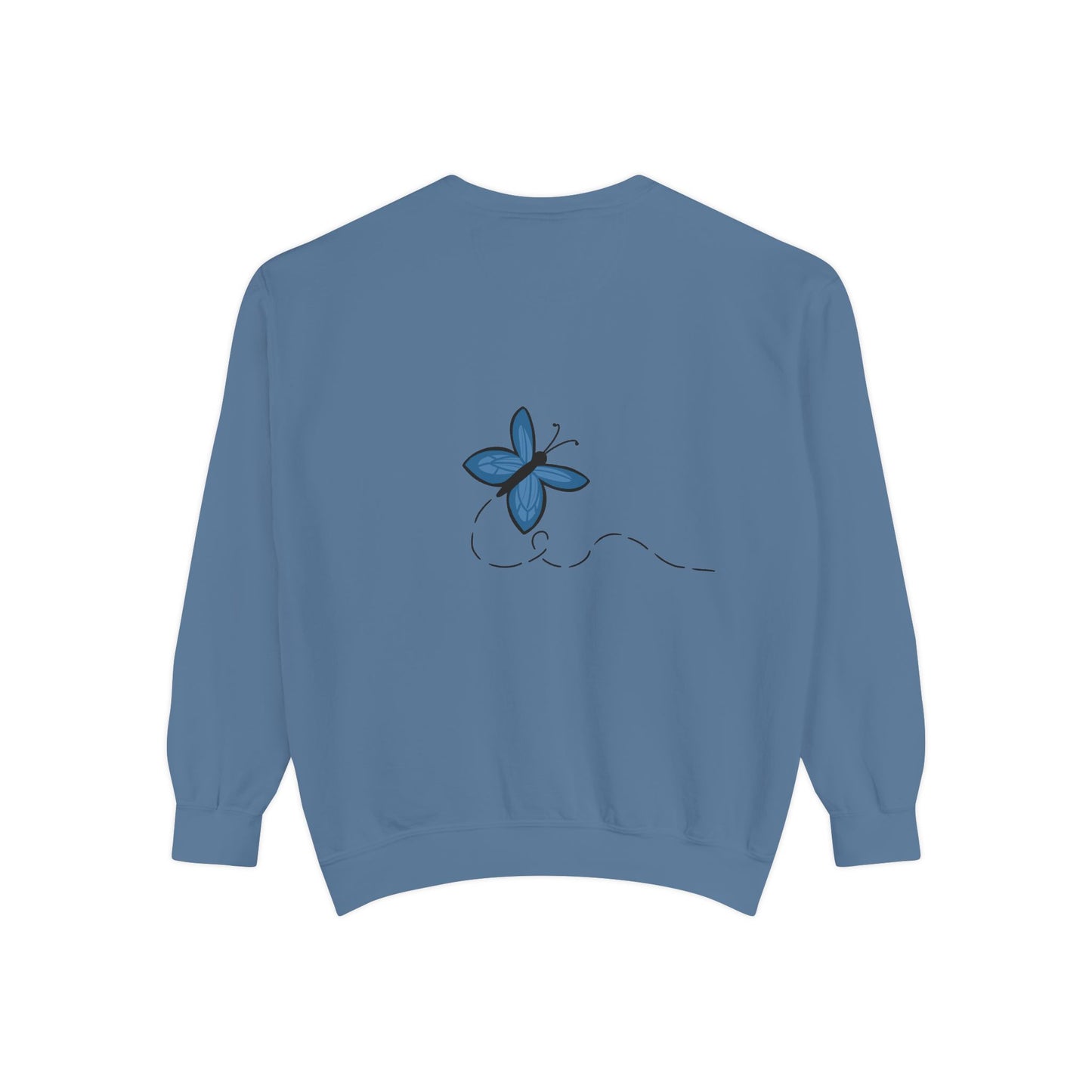 Unisex Garment-Dyed Sweatshirt (Blue Butterfly)