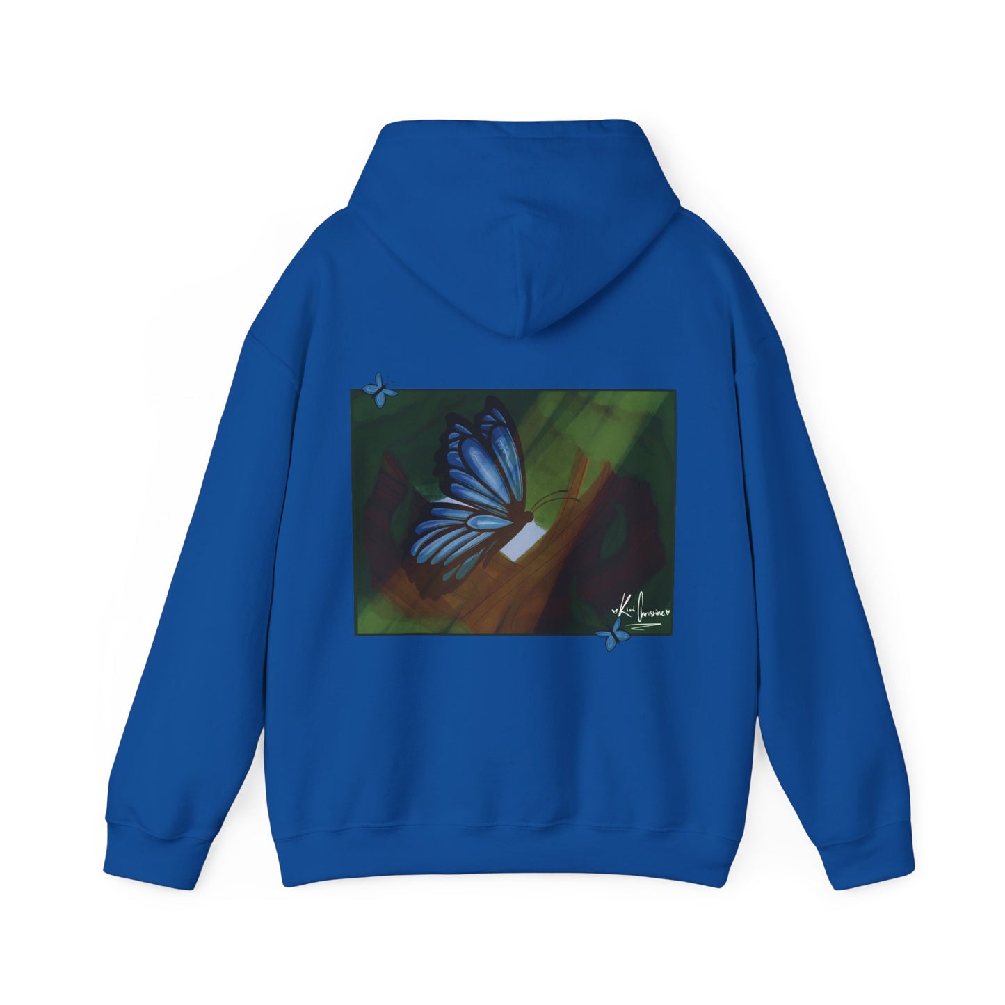 Unisex Heavy Blend™ Hooded Sweatshirt (Blue Butterfly)