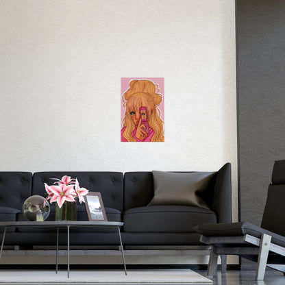 Vertical Matte Poster - Pink 90’s Girl