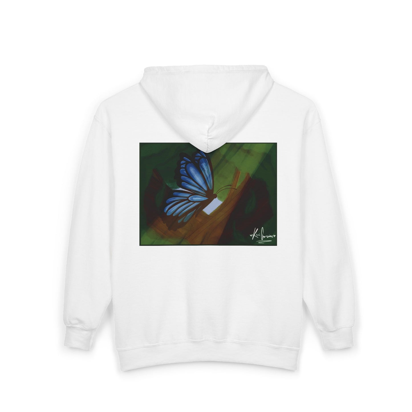 Unisex Zip Up Sweatshirt - Blue Butterfly