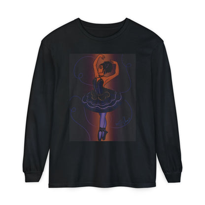 Unisex Garment-dyed Long Sleeve T-Shirt (Ballerina)