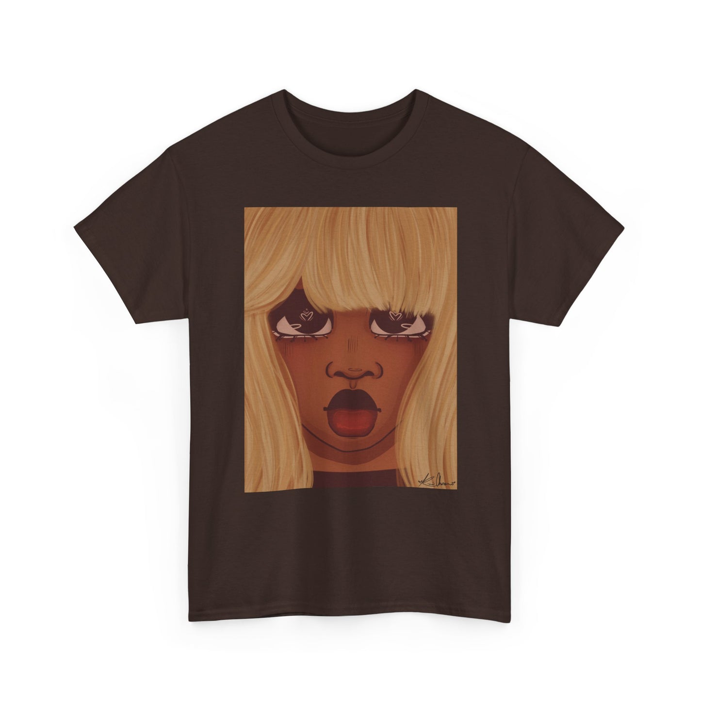 Unisex Heavy Cotton Tee (Heart Eyes)