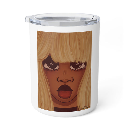 Insulated Coffee Mug, 10oz - Heart Eyes